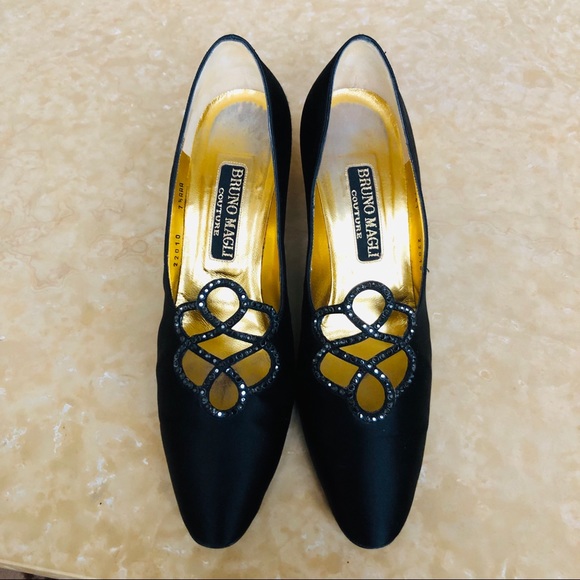 Bruno Magli Couture Heels Satin & Rhinestone - Picture 2 of 8